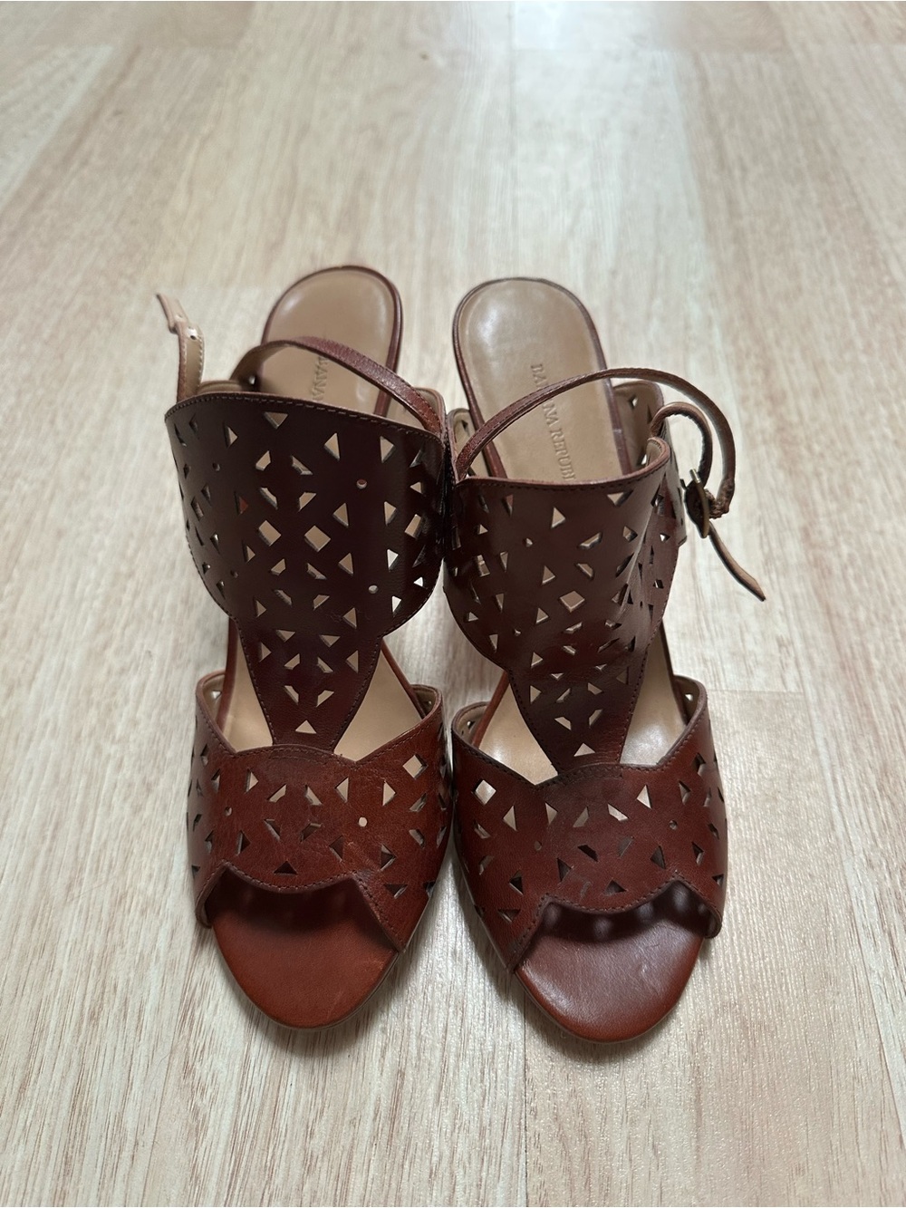 Brown Perforated Leather Women’s Sandals by Banana Republic 8.5